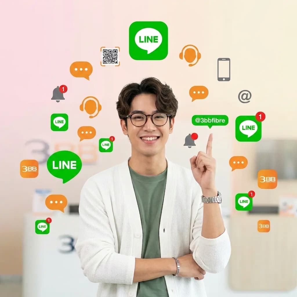 ติดต่อพนักงาน 3BB โดยตรง ผ่าน LINE Official @3bbfibre - ปรึกษาฟรี 24 ชั่วโมง